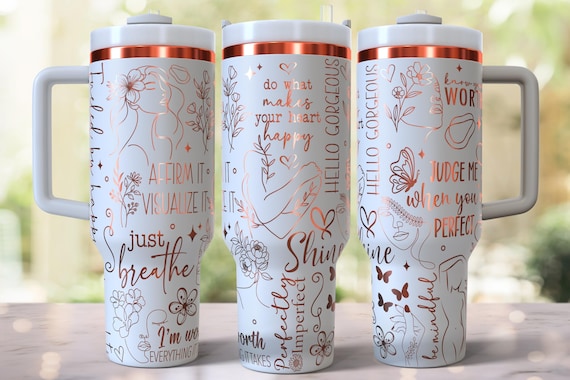 Self Love Affirmation Laser Engraved Full Wrap Design for 40oz Tumbler, Digital Download, SVG For Laser Rotary, 40oz Tumbler Laser Wrap