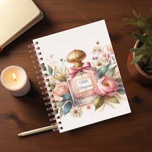Hello GorgeousWatercolors Journal Covers PNG Design Sublimation - Printable Spiral Planner Cover Notebook Cover - Digital Instant Download