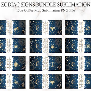 Pakiet Znaki Zodiaku 15oz Kubek do Kawy Sublimacja Plik PNG PAKIET • Zodiak • Prasa do Kubków • Filiżanka do Kawy • Znaki ZODIAKU • Astrologia • Horoskop •