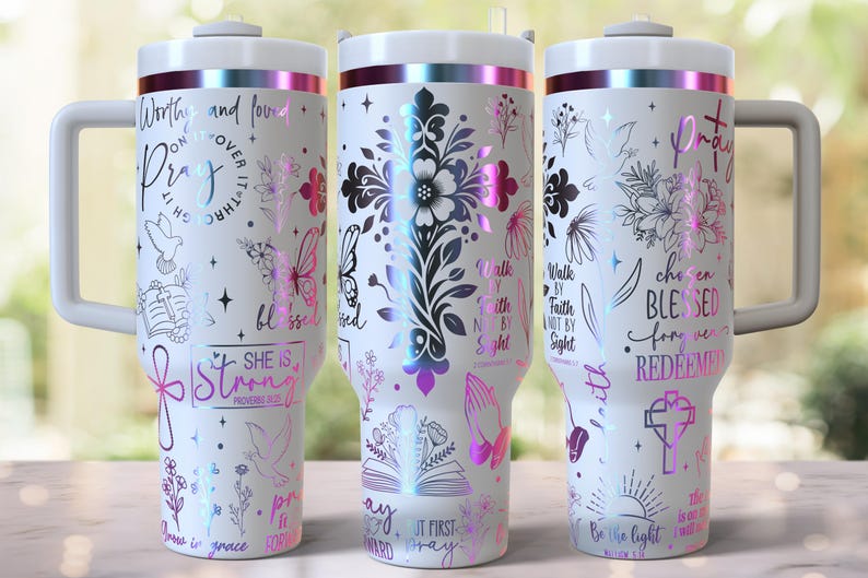 Oración cristiana de Jesús, diseño grabado a láser para vaso de 40 oz, descarga digital, SVG para láser rotatorio, envoltura láser para vaso de 40 oz imagen 3