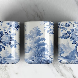 Traditionele Toile De Jouy 11oz koffiemok sublimatie ontwerp PNG-bestand • 11oz koffiekopje wrap ontwerp • mok pers • digitale download