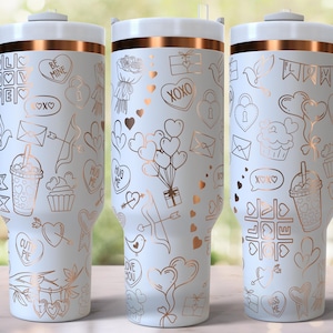 Valentinstag Laser gravierte Full Wrap Design für 40 Unzen Tumbler, digitaler Download, SVG für Laser Rolling, Valentinstag 40 Unzen Tumbler Laser Wrap Bild 1
