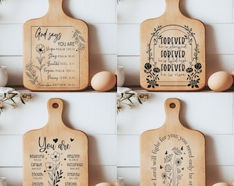 4 spirituele citaten lasergegraveerde snijplank SVG PNG-ontwerp, charcutierbord