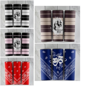 BUNDLE Chicana Soul 20 oz Skinny Tumbler Sublimation Design PNG File • Bandana Paisley • Smile Now Cry Later Skinny Tumbler Wrap • Lowrider
