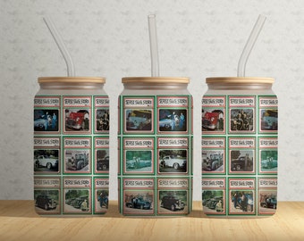 Lowrider Cars 16oz Libbey Can Tumbler Wrap PNG File • 16oz Glass Can Sublimation Design • Lowrider 16oz Glass Can Tumbler Wrap  Digital File
