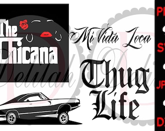 Lowrider Car Decal SVG/PNG • Thug Life SVG • Chicana Svg