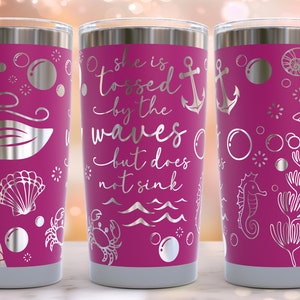 Mermaid Ocean Laser Engraved Full Wrap Design For 20oz Tumbler, SVG, Tumbler Wrap For Rotary, Seashells Laser Engraved For 30oz Tumbler
