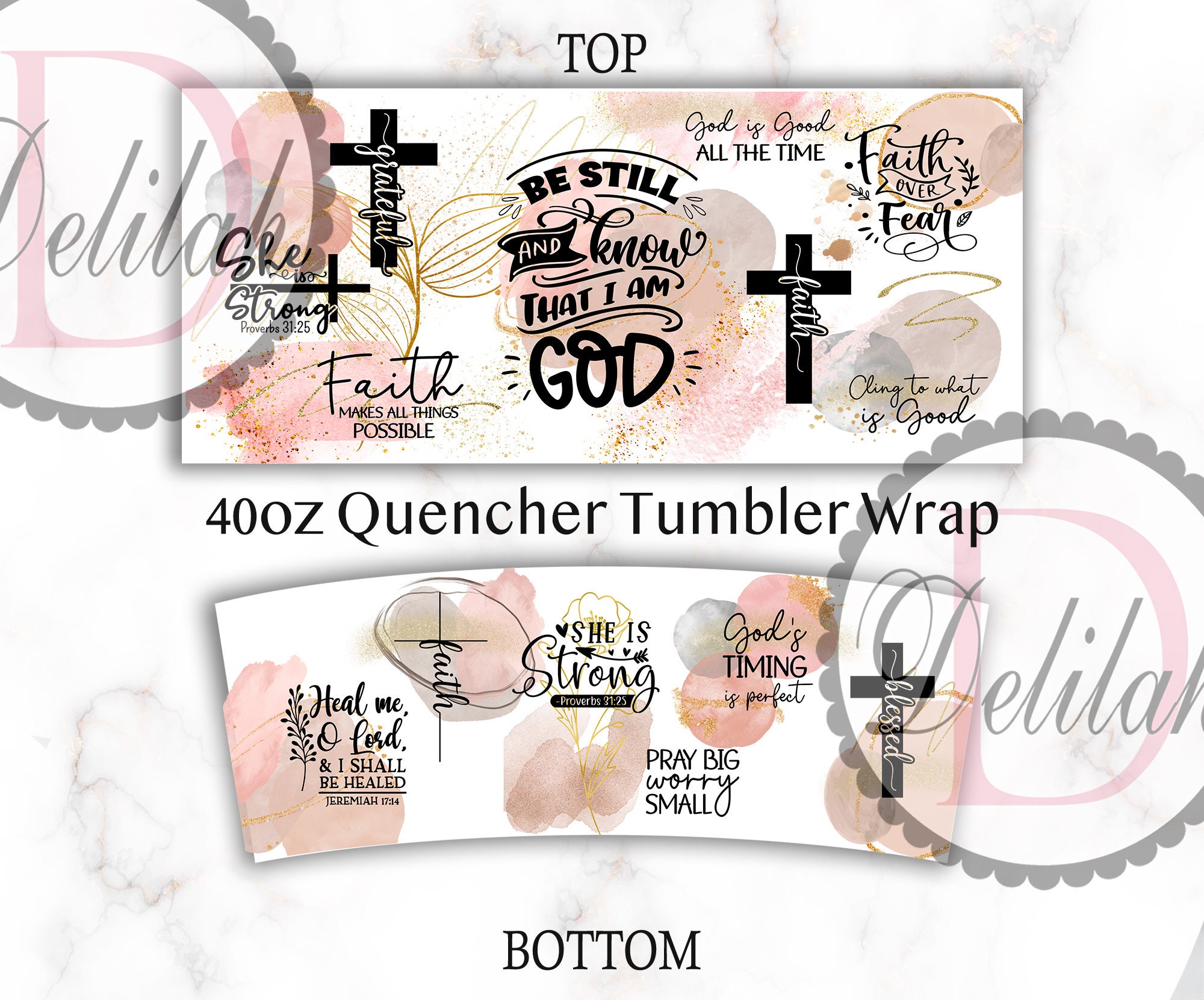 40oz Tumbler Wrap, Bible Verse 40 oz Sublimation Design, 40oz Tumbler Png,  40 Ounce Tumbler Wrap, psalm 139 14, Prayer, Christian
