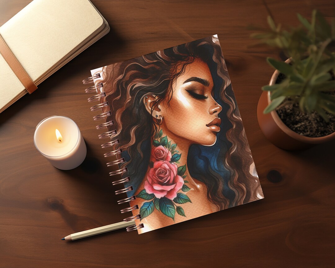 Hispanic Woman With Tattoos Journal Covers PNG Design Sublimation ...