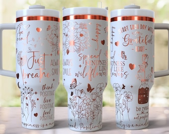 Diseño de envoltura completa con citas de autoafirmación grabadas a láser para vaso de 40 oz, descarga digital, SVG para láser rotatorio, envoltura láser para vaso de 40 oz
