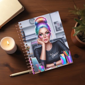 Business Woman Spiral Journal Covers PNG Design Sublimation - Spiral Planner Cover Notebook Cover - Printable Journal Instant Download