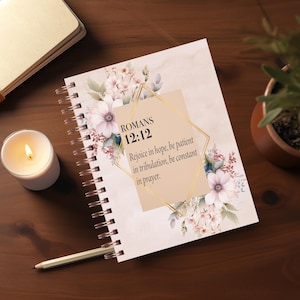 Christian Faith Journal Cover, Notebook Cover, Planner Cover, Spiral Notebook, Motivational Journal Cover, PNG File, Digital Download