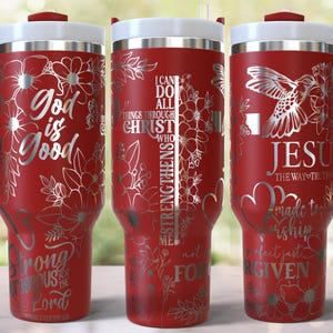 Christian Faith Jesus Laser Engraved Full Wrap Design for 40oz Tumbler, Digital Download, SVG For Laser Rotary, 40oz Tumbler Laser Wrap