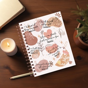 Christian Bible Verses Journal Covers PNG Design Sublimation - Self Affirmation Planner Cover Notebook Cover - Digital Instant Download