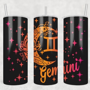 20 oz Skinny Tumbler Wrap Sublimacja Projekt • BLIŹNIĘTA • Znak zodiaku • Pobieranie cyfrowe • Plik PNG • Projekt Sublimacja