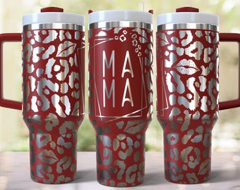 Design Mama con incisione laser completa per bicchieri da 40 oz, download digitale, SVG per bicchieri rotanti laser, incisione laser per bicchieri da 40 oz