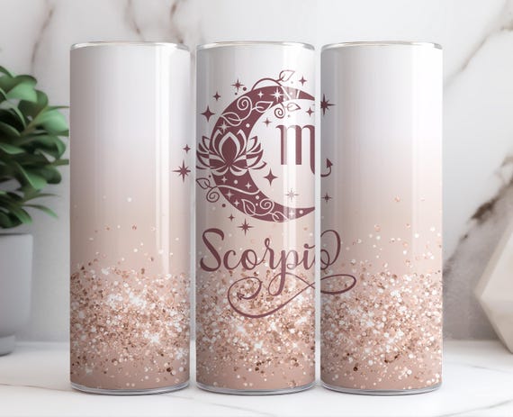 20 oz Skinny Tumbler Wrap Sublimation Design • SCORPIO • Zodiac Sign • Digital Download • PNG file • Sublimation Design