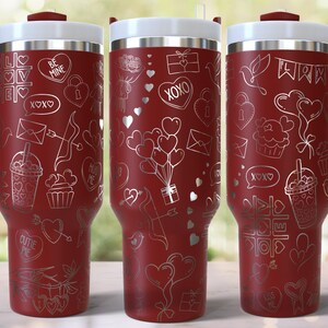 Valentinstag Laser gravierte Full Wrap Design für 40 Unzen Tumbler, digitaler Download, SVG für Laser Rolling, Valentinstag 40 Unzen Tumbler Laser Wrap Bild 4
