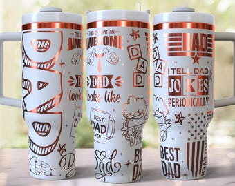 Best Dad Ever Laser Engraved Full Wrap Design for 40oz Tumbler
