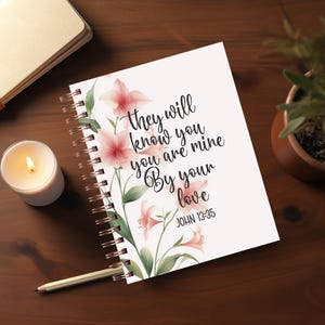 Faith Bible Verse Journal Covers PNG Design Sublimation - Printable Planner Cover Spiral Notebook Cover - Bible Journal Cover - Digital