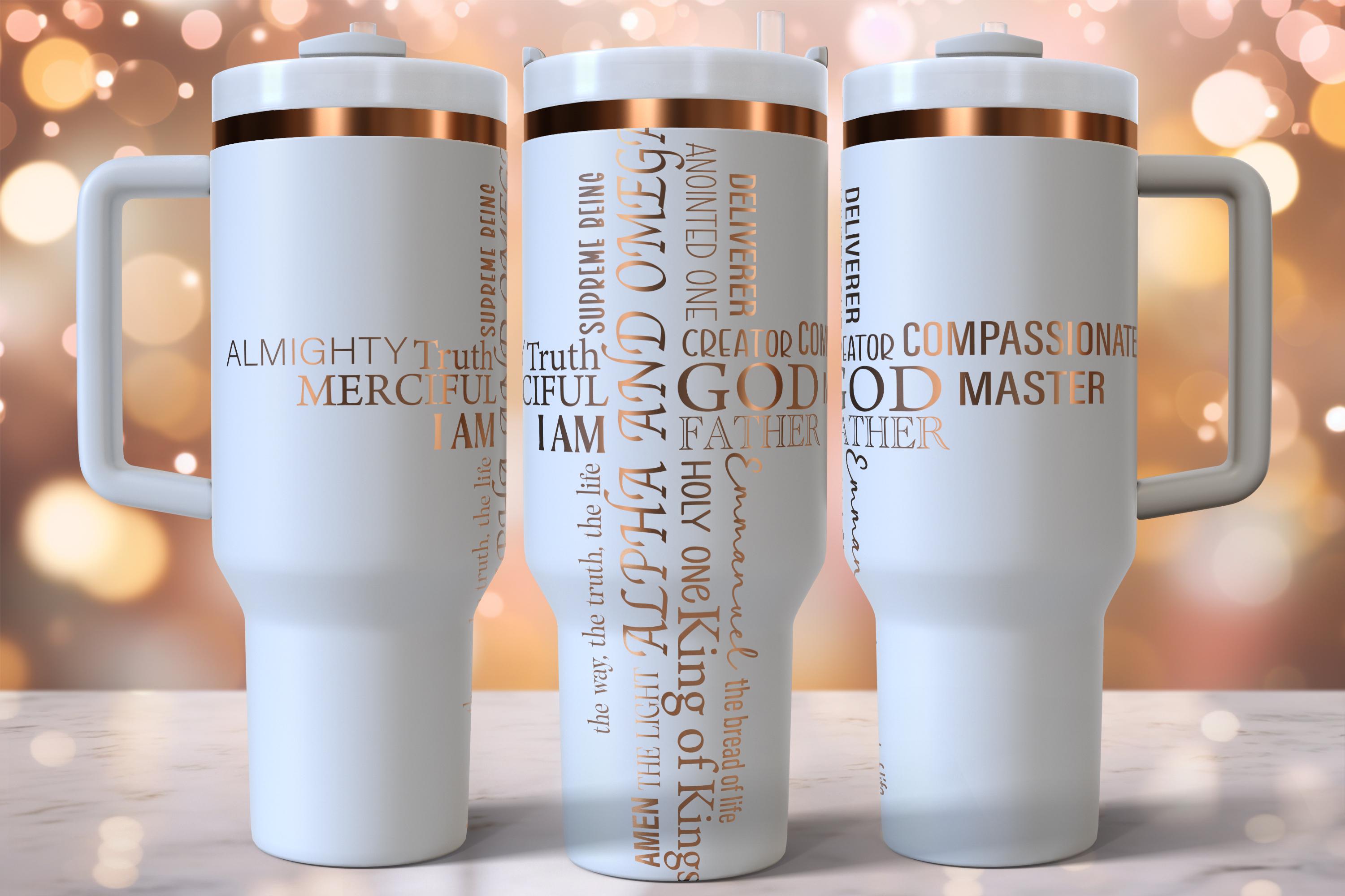 Jesus Cross Laser Engraved Full Wrap Design for 40oz Tumbler