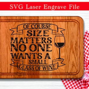Wine Glass Cutting Board Laser Engraved File Design, Charcuterie Board SVG, Glowforge, Laser Cut File, Laser Files SVG, Digital Download