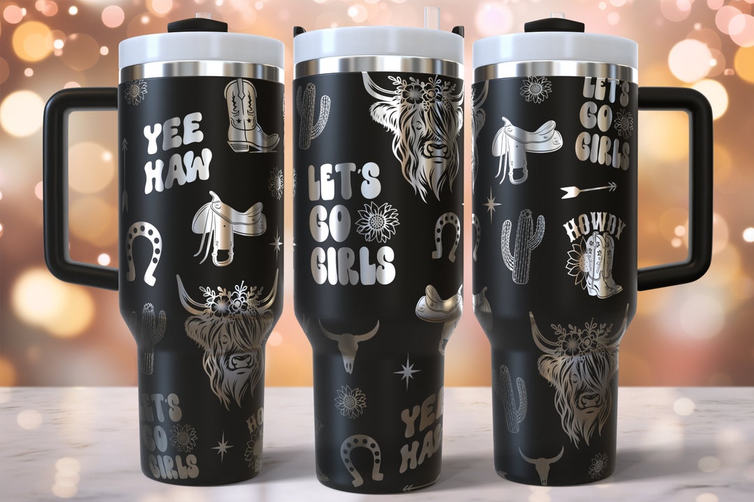 Western Cowboy Laser Engraved Full Wrap Design for 40oz Tumbler ...