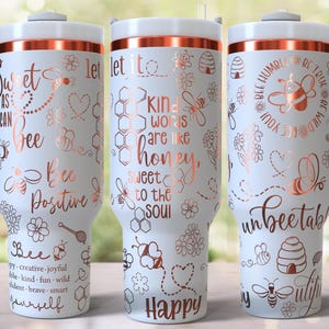 Honey Bees Laser Engraved Full Wrap Design for 40oz Tumbler, Digital Download, SVG For Laser Rotary, Bumble Bee 40oz Tumbler Laser Wrap