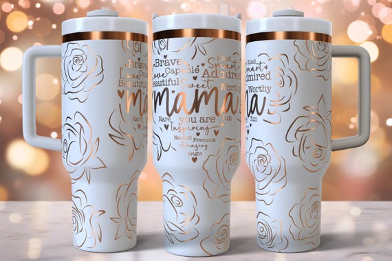 Mama 40oz Tumbler Wrap SVG, Mothers Day Mom 40oz Tumbler Laser Engraving Wrap SVG, 40oz Laser Engraved Tumbler Design, Digital Download
