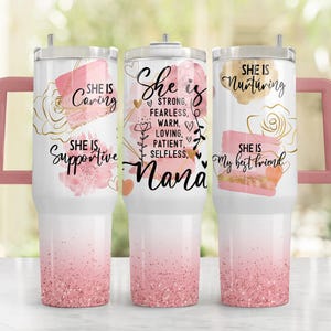 Grandma Nana 40oz Quencher Tumbler Sublimation PNG Design, 40oz Tumbler Template Wrap, Mothers Day 40oz Tumbler Design, Digital Download