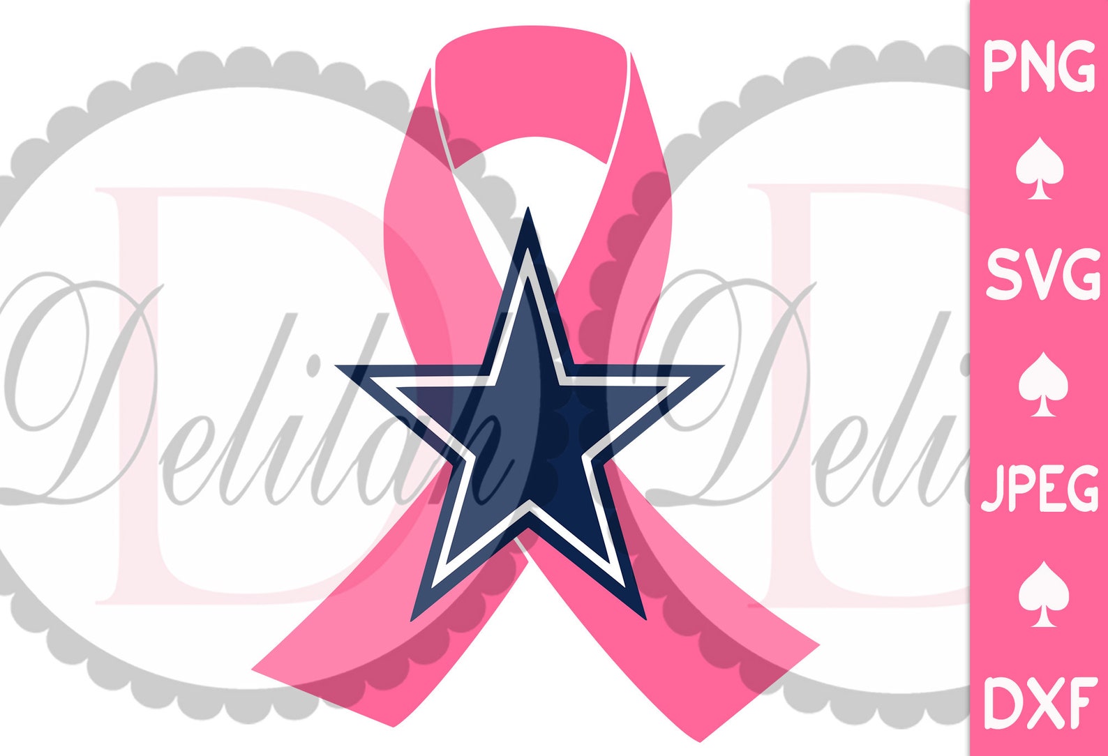Dallas Cowboys SVG/PNG Breast Cancer Ribbon Svg Dallas | Etsy