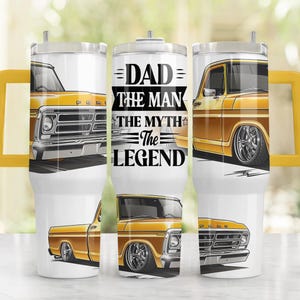 Dad The Myth 40オンス クエンチャータンブラーデザイン昇華デザイン、40オンス タンブラーラップ PNGファイル、DTFデジタルファイル、父の日 40オンス タンブラーデザイン