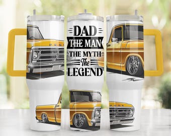Dad The Myth 40oz Quencher Tumbler Design Sublimation Design, 40oz Tumbler Wrap PNG File, DTF Digital File, Fathers Day 40oz Tumbler Design