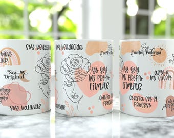 Self Love Spanish Coffee Mug Wrap PNG, 15oz Coffee Mug Sublimation Designs, 11oz Coffee Mug Wrap, Spanish 15oz & 11oz Cup Digital Design