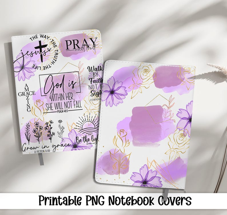 God Is Within Journal Covers PNG Design, Printable Planner Cover, Spiral Notebook Cover, Religious Bible Journal Cover Design, Download image 1