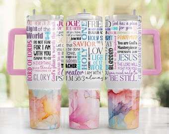 Religious 40oz Quencher Tumbler Sublimation Design Wrap, PNG Tumbler Sublimation Designs Download, Floral 40oz Tumbler Wrap