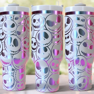 Diseño de esqueleto de Halloween grabado a láser para vaso de 40 oz, descarga digital, SVG para láser rotatorio, envoltura láser para vaso de 40 oz imagen 3