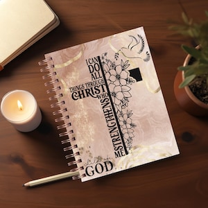 Bible Verse Journal Covers PNG Design Sublimation - Printable Planner Cover Spiral Notebook Cover - Bible Cover - Instant Download