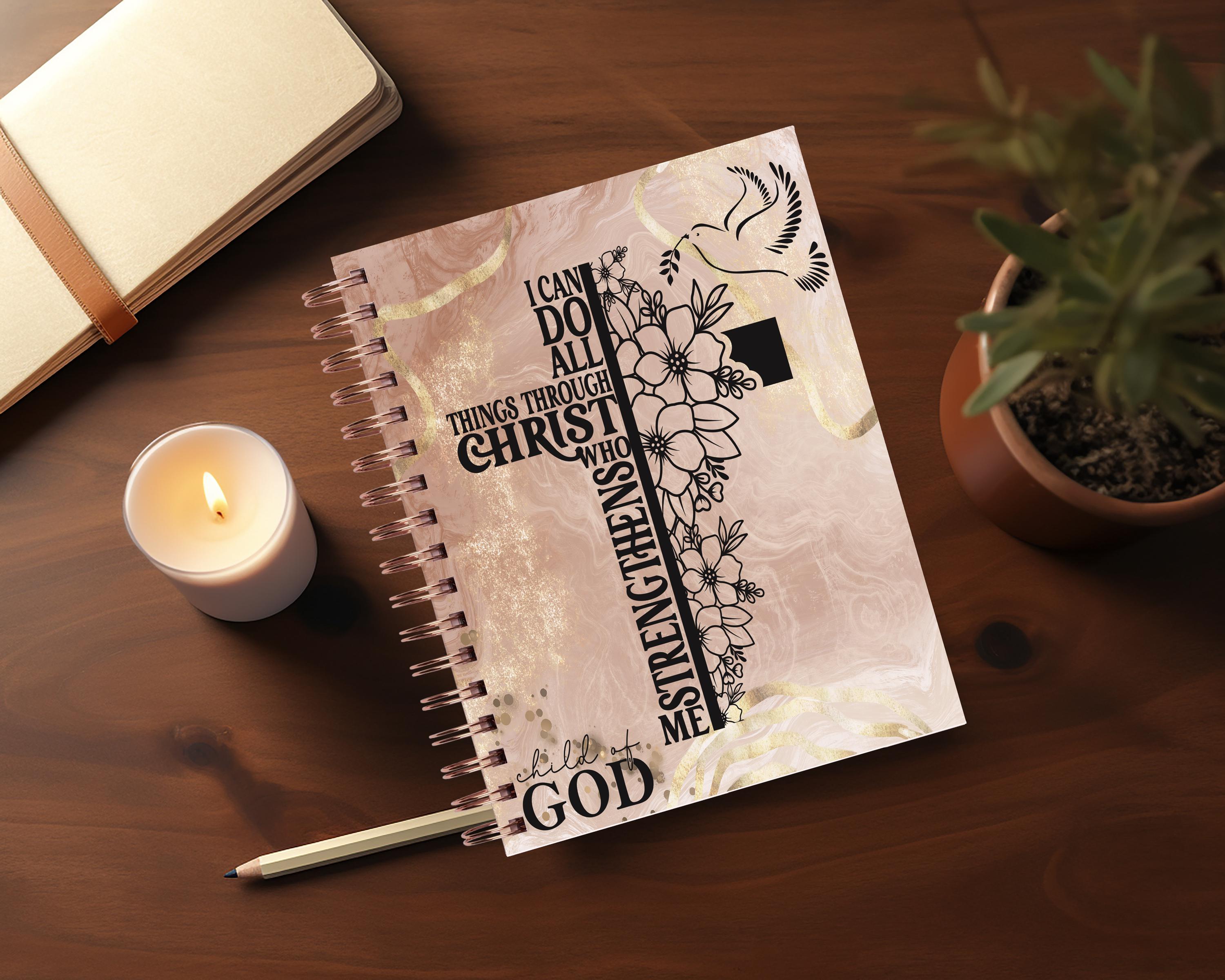 Bible Verse Journal Covers PNG Design Sublimation - Printable Planner Cover Spiral Notebook ...
