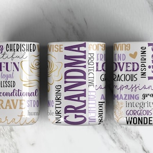 Grandma Mug Wrap PNG, 15oz Coffee Mug Sublimation Designs, 11oz Mug Wrap, 15oz Mug Wrap, Mug Template For Sublimation