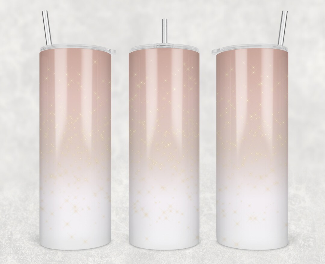 20 Oz Skinny Tumbler Wrap Sublimation Design • Blush Gold Gradient ...