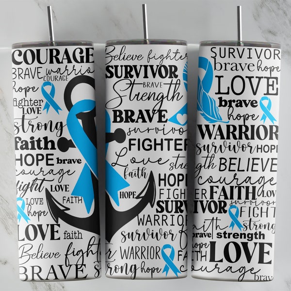 Prostate Cancer Ribbon 20 Oz Skinny Tumbler PNG File Sublimation Design Wrap - 20 Oz Skinny Template Instant Download - Refuse To Sink