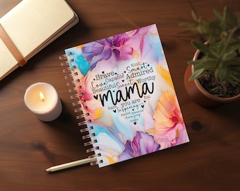 Mothers Day Journal Cover PNG Design Sublimation - Mom Mama Spiral Journal Notebook Cover Daily Planner Cover - Digital Instant Download