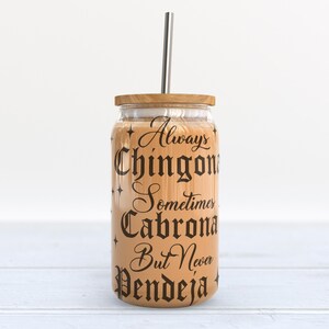CHINGONA 16oz Libbey Glass Can Tumbler Template Wrap Sublimation PNG File • Chingona Sublimation Design • PNG file • Digital Download image 3