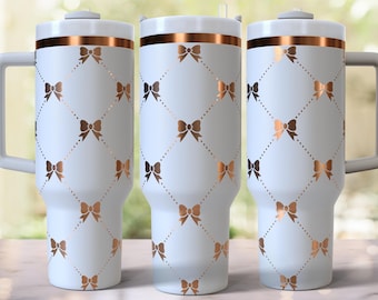 Ribbon Bow Laser gravierte Full Wrap Design für 40 Unzen Tumbler, digitaler Download, SVG für Laser Rolling, 40oz Tumbler Laser Wrap - SEAMLESS