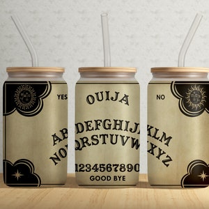 Classic Ouija Board 16oz Libbey Can Tumbler Wrap PNG File • Halloween • Witch • Ghost • 16OZ Libbey Glass Can Sublimation Design • Digital