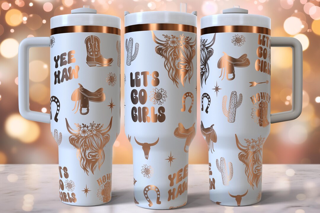 Western Cowboy Laser Engraved Full Wrap Design for 40oz Tumbler ...