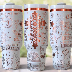 Oración cristiana de Jesús, diseño grabado a láser para vaso de 40 oz, descarga digital, SVG para láser rotatorio, envoltura láser para vaso de 40 oz imagen 2