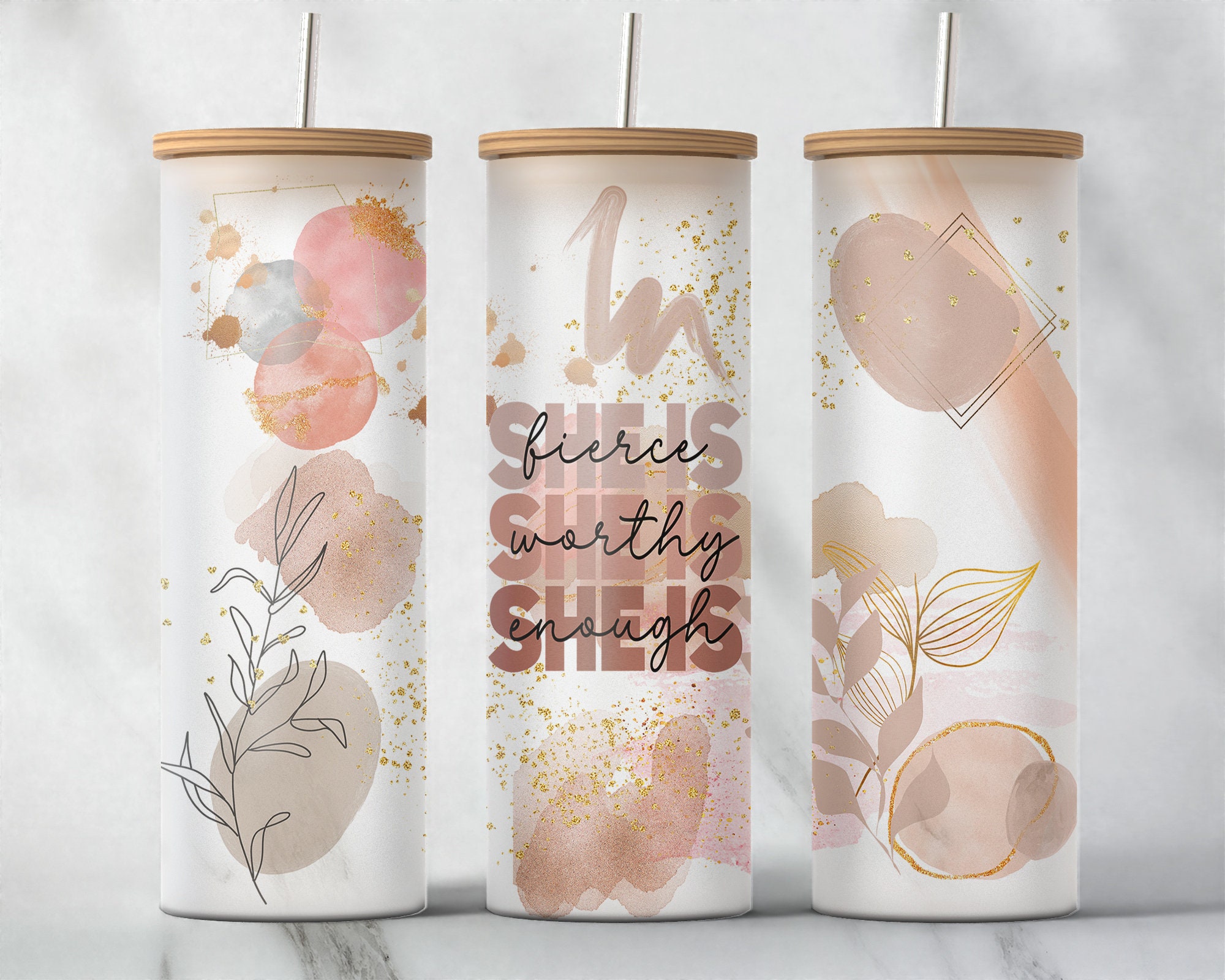 25 oz frosted glass tumbler png, coffee Tumbler template water tracker High  res PNG digital file_PG version