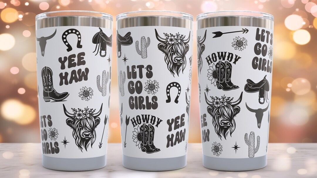 Western Laser Engraved Full Wrap Design for 20oz Tumbler, SVG, Tumbler ...